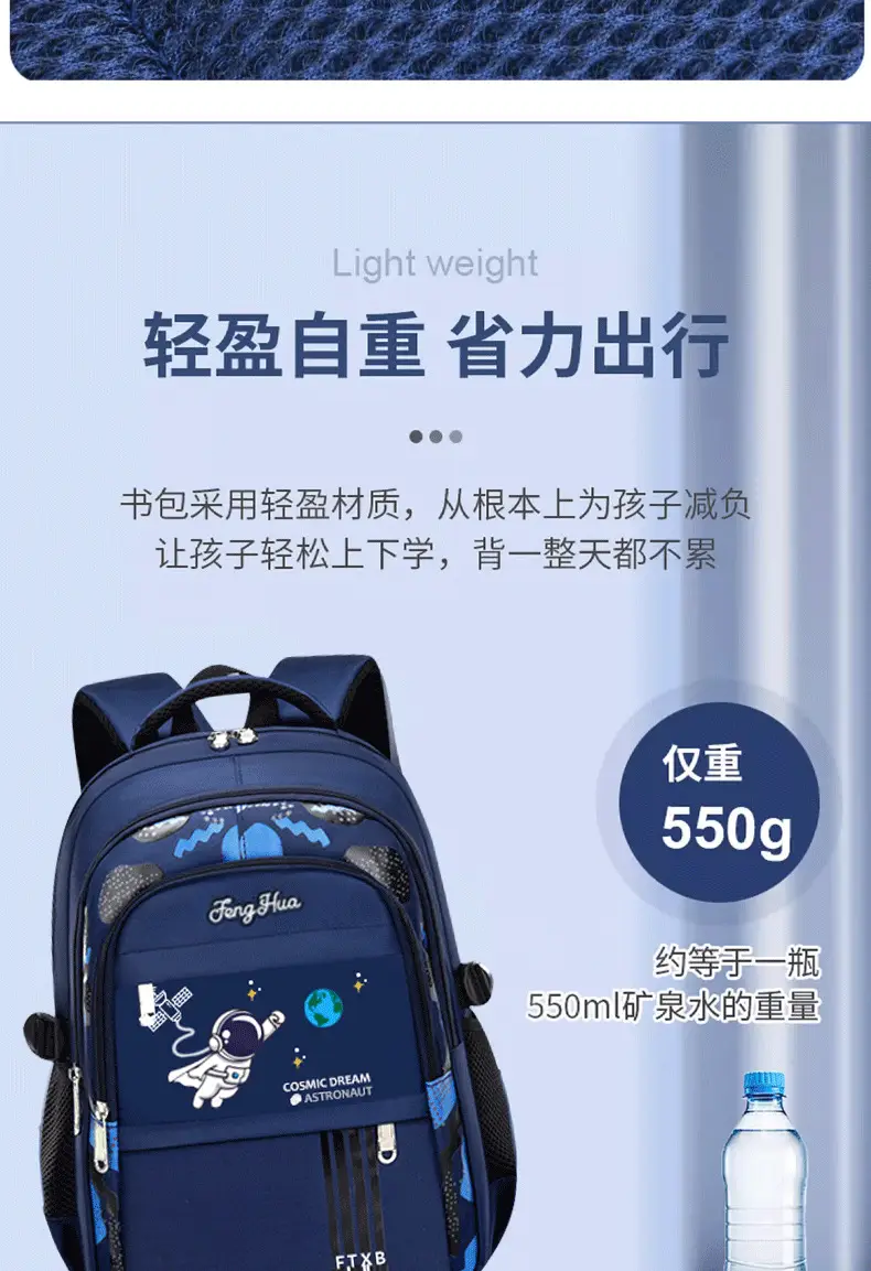 Children's Schoolbags for Primary School Boys from Grades 1 to 6, Spine-Protecting, Lightweight, Waterproof, Portable, Space-Resistant, Dirt-Resistant, Travel Backpacks — feature 8
