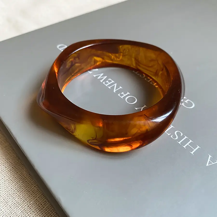 Real Gold Electroplated Geometric Open Bracelet Korean Style Ins Retro Accessible Luxury Bracelet Niche Personalized Design Hand Jewelry for Women