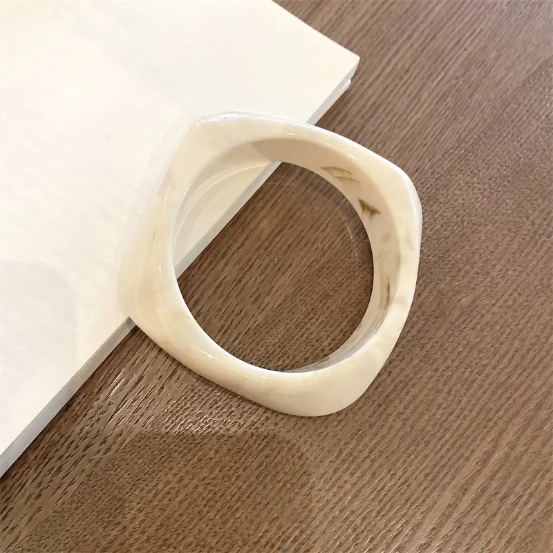 Real Gold Electroplated Geometric Open Bracelet Korean Style Ins Retro Accessible Luxury Bracelet Niche Personalized Design Hand Jewelry for Women