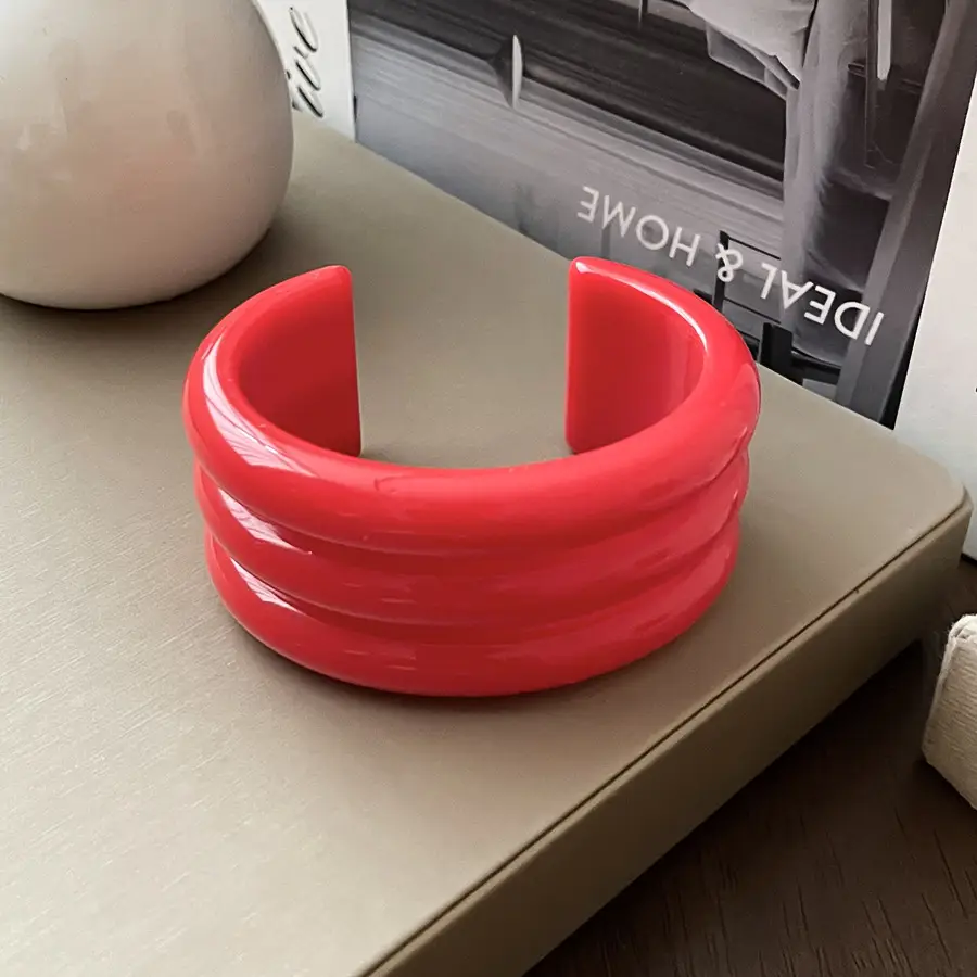 Real Gold Electroplated Geometric Open Bracelet Korean Style Ins Retro Accessible Luxury Bracelet Niche Personalized Design Hand Jewelry for Women