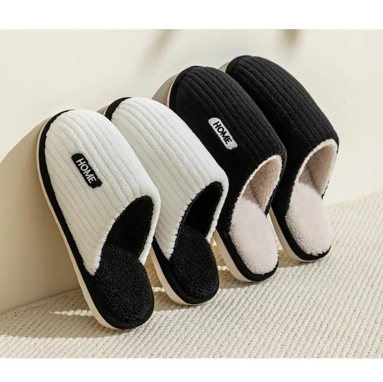 Maternity Cotton Slippers Autumn and Winter Home Plush Warm Cotton Slippers Indoor Non-Slip Home Couple Floor Slippers — feature 22
