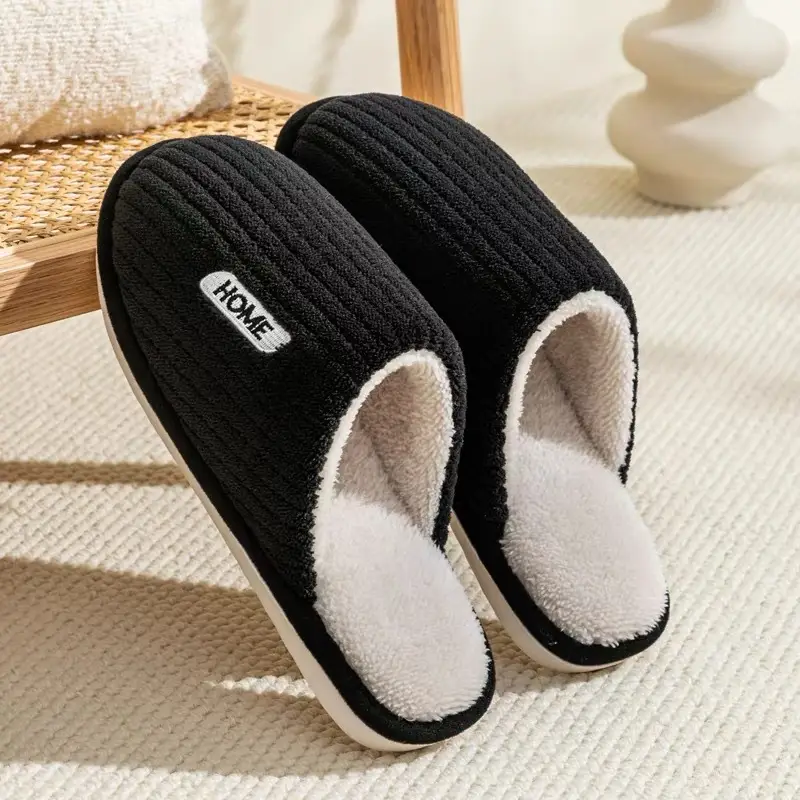 Maternity Cotton Slippers Autumn and Winter Home Plush Warm Cotton Slippers Indoor Non-Slip Home Couple Floor Slippers