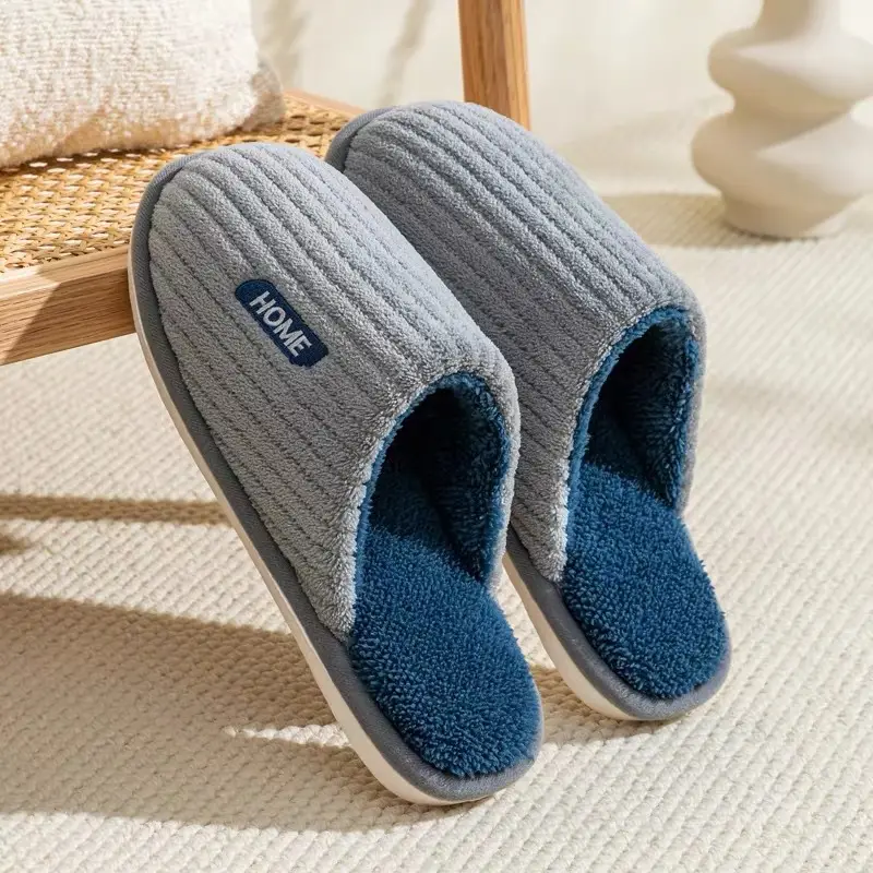 Maternity Cotton Slippers Autumn and Winter Home Plush Warm Cotton Slippers Indoor Non-Slip Home Couple Floor Slippers