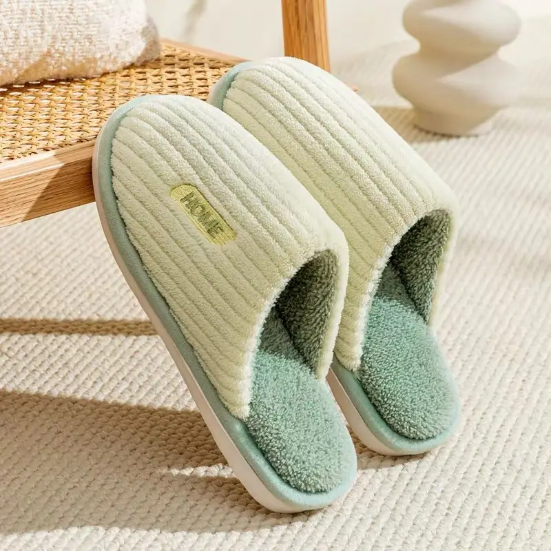 Maternity Cotton Slippers Autumn and Winter Home Plush Warm Cotton Slippers Indoor Non-Slip Home Couple Floor Slippers