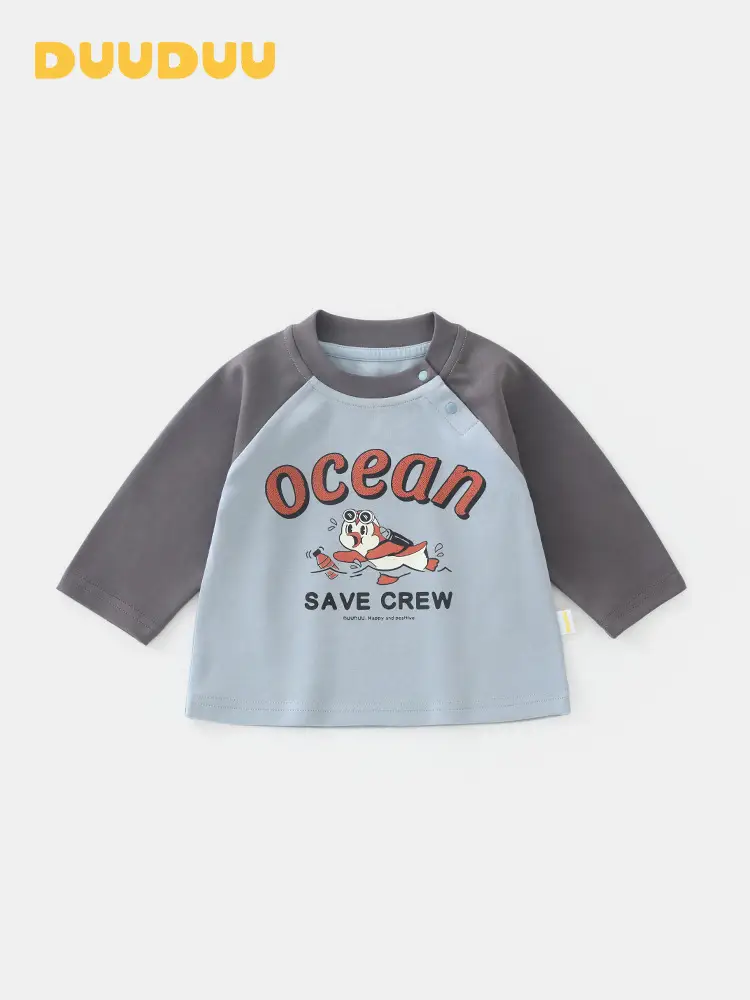 Duuduu Kids Ocean Save Crew T-Shirt Long Sleeve - Image 4