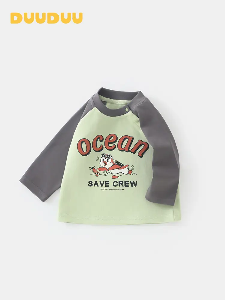 Duuduu Kids Ocean Save Crew T-Shirt Long Sleeve - Image 5