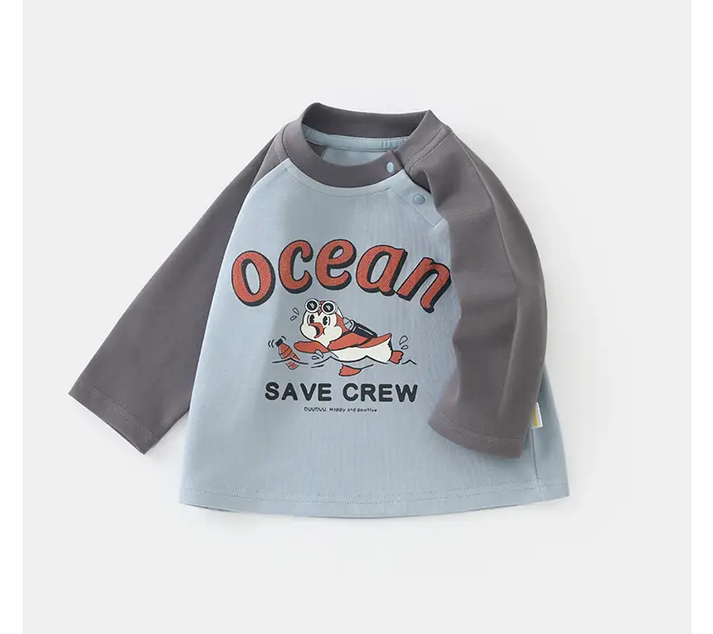Duuduu Kids Ocean Save Crew T-Shirt Long Sleeve — feature 12