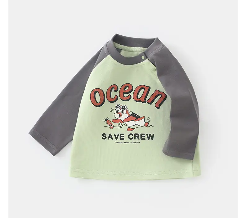 Duuduu Kids Ocean Save Crew T-Shirt Long Sleeve — feature 24