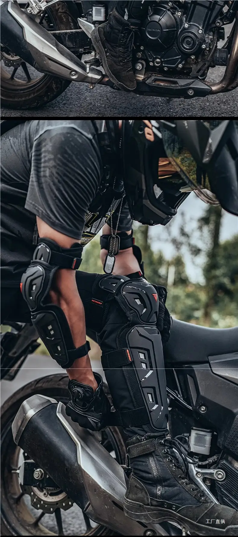 Modo Wolf Four-Season Motorcycle Knee Pads and Elbow Pads, Anti-Fall Protective Gear for Motorcycles, Windproof and Warm for Spring and Summer Riding — feature 9