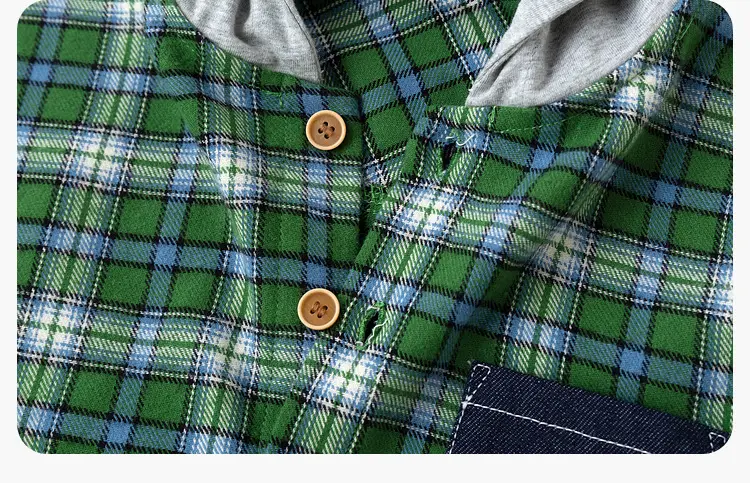 Children's Plaid T-Shirt Green Blue Autumn — feature 25