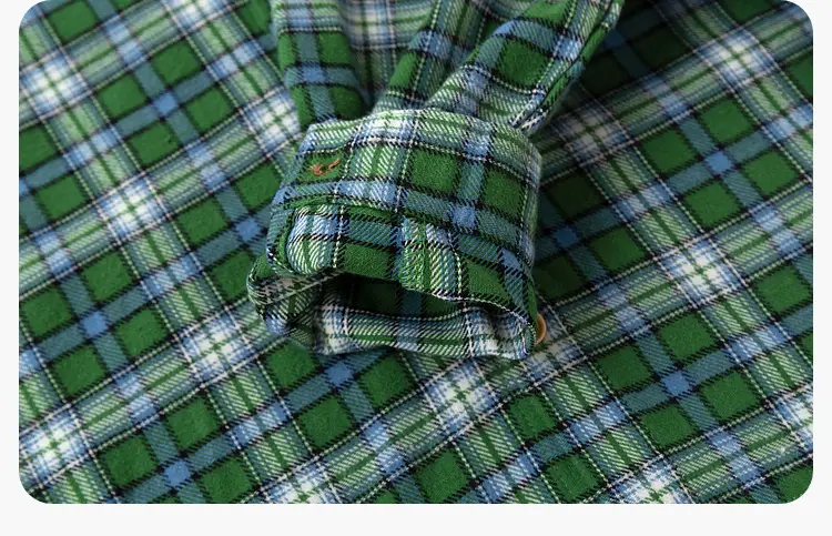 Children's Plaid T-Shirt Green Blue Autumn — feature 29