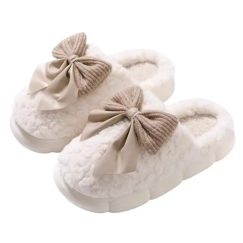 Home Cotton Slippers for Women, Winter Indoor Warm Cotton Shoes, Non-Slip Household Couple Plush Slippers, Men's Winter Wholesale