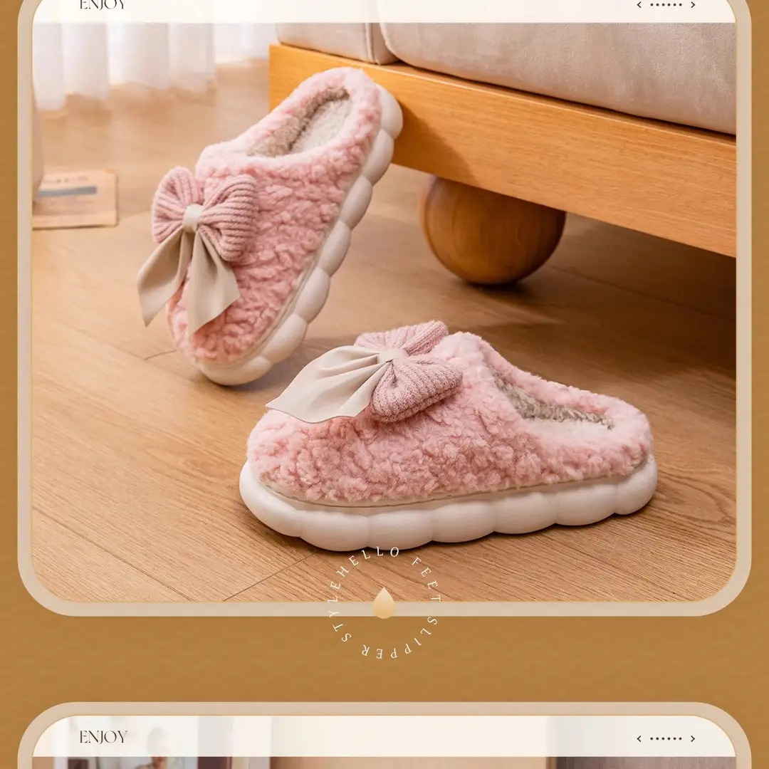 Home Cotton Slippers for Women, Winter Indoor Warm Cotton Shoes, Non-Slip Household Couple Plush Slippers, Men's Winter Wholesale — feature 16
