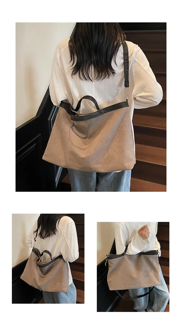 Women Satchel Tote Bag Beige Black 2025 Summer Fashion — feature 10