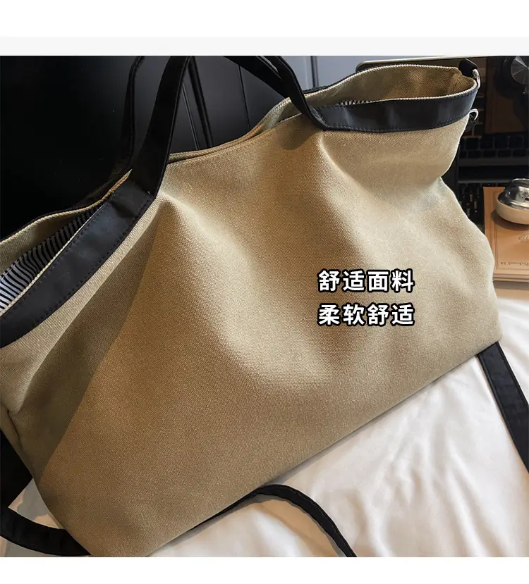 Women Satchel Tote Bag Beige Black 2025 Summer Fashion — feature 6