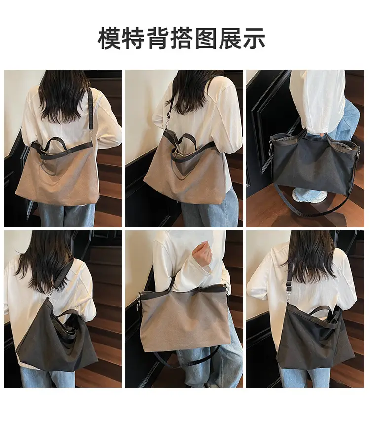 Women Satchel Tote Bag Beige Black 2025 Summer Fashion — feature 9