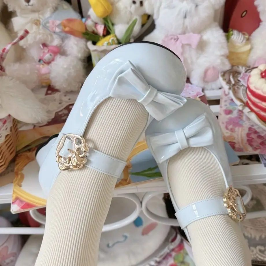 (Hug Cat) Original Versatile and Cute Lolita Shoes with Low Heels and Small Round Toes — feature 12