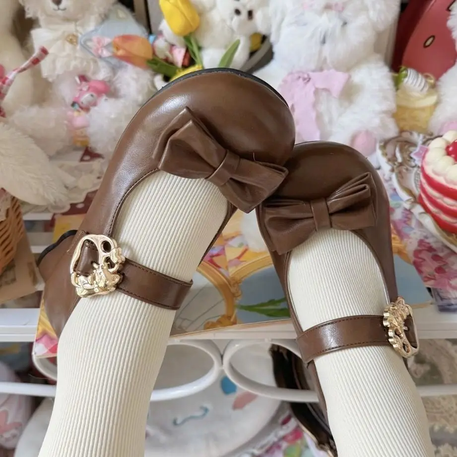 (Hug Cat) Original Versatile and Cute Lolita Shoes with Low Heels and Small Round Toes — feature 13