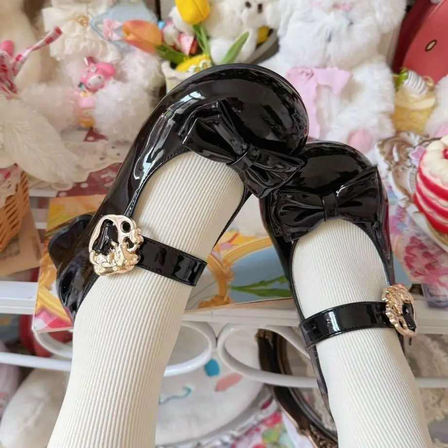 (Hug Cat) Original Versatile and Cute Lolita Shoes with Low Heels and Small Round Toes — feature 16