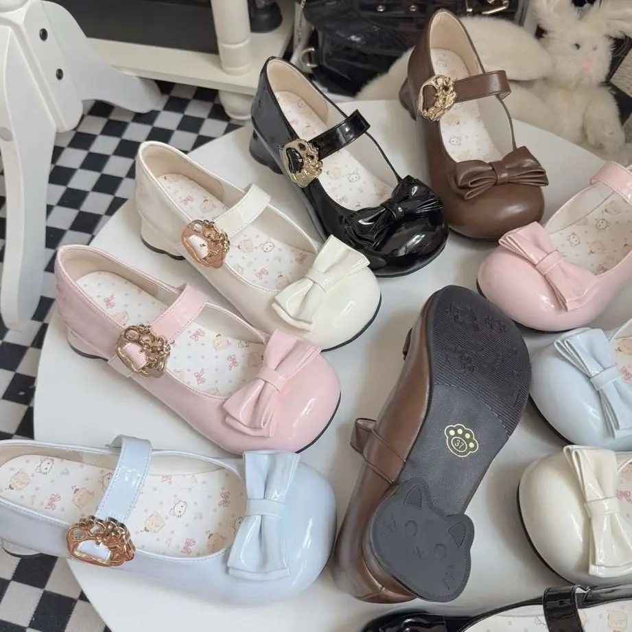 (Hug Cat) Original Versatile and Cute Lolita Shoes with Low Heels and Small Round Toes — feature 5