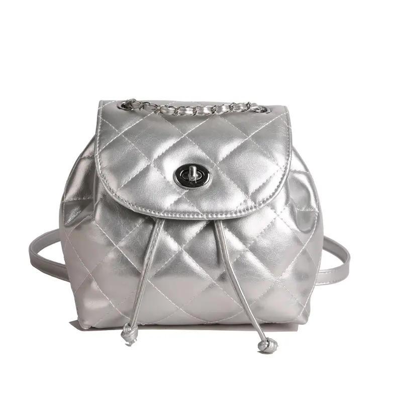 Silver Quilted Chain Shoulder Bag 2025 Fashion - Image 10