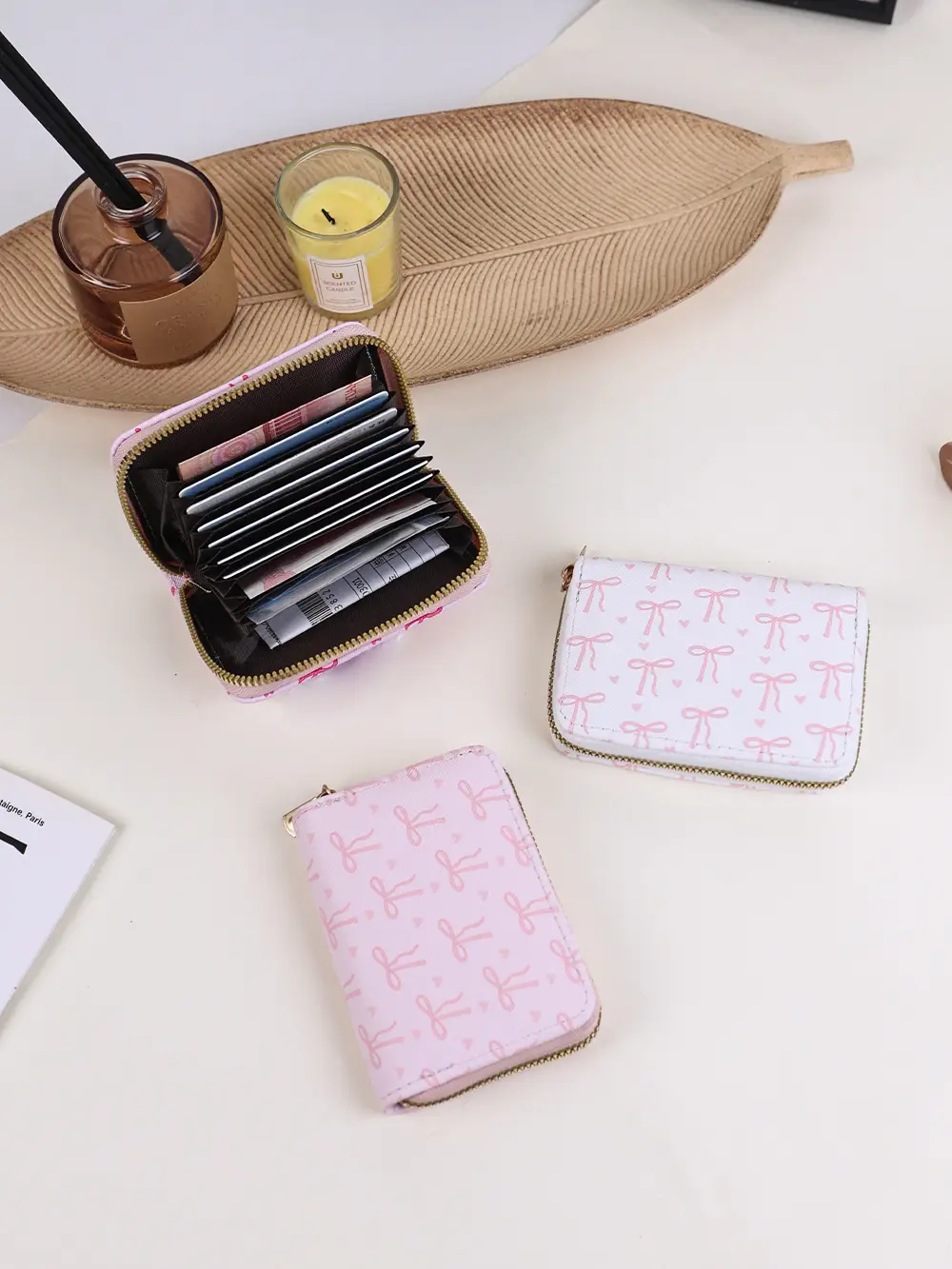 Cross-Border Mini Card Holder with Bow Design