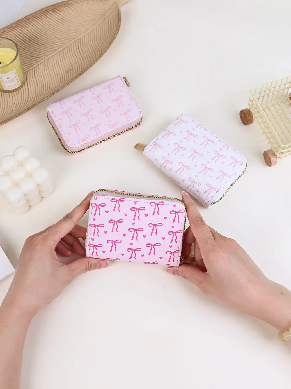 Cross-Border Mini Card Holder with Bow Design
