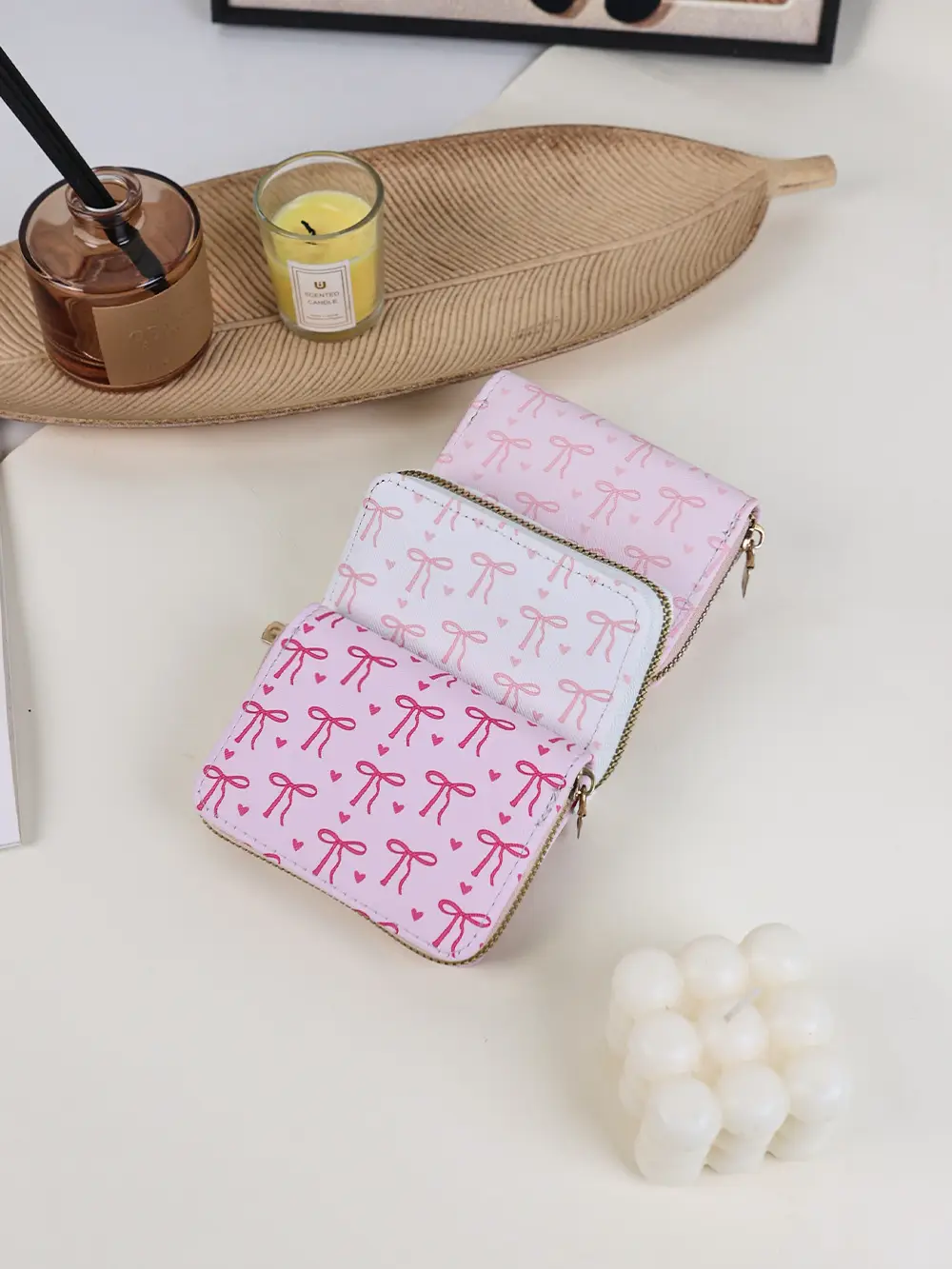 Cross-Border Mini Card Holder with Bow Design