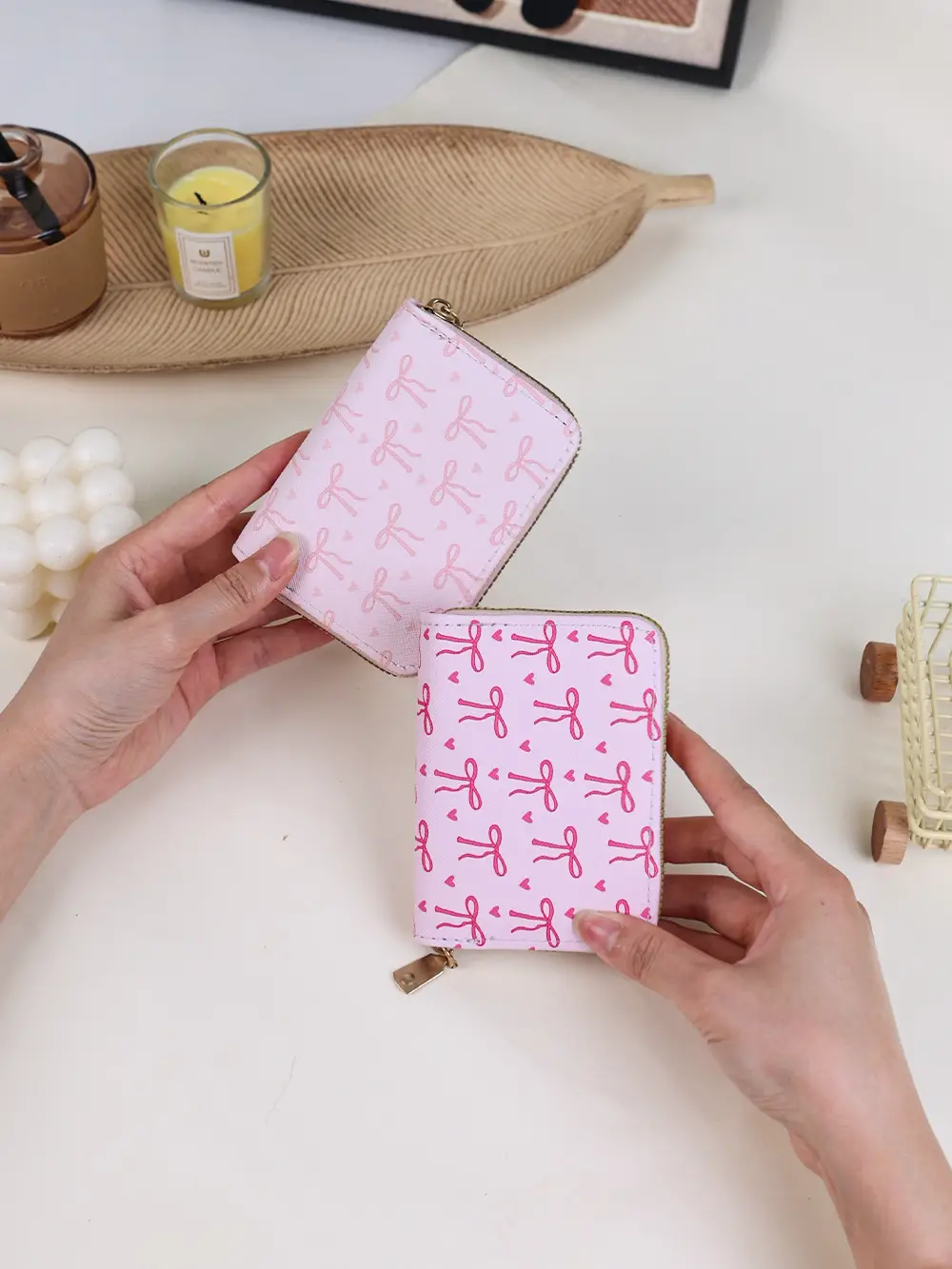 Cross-Border Mini Card Holder with Bow Design