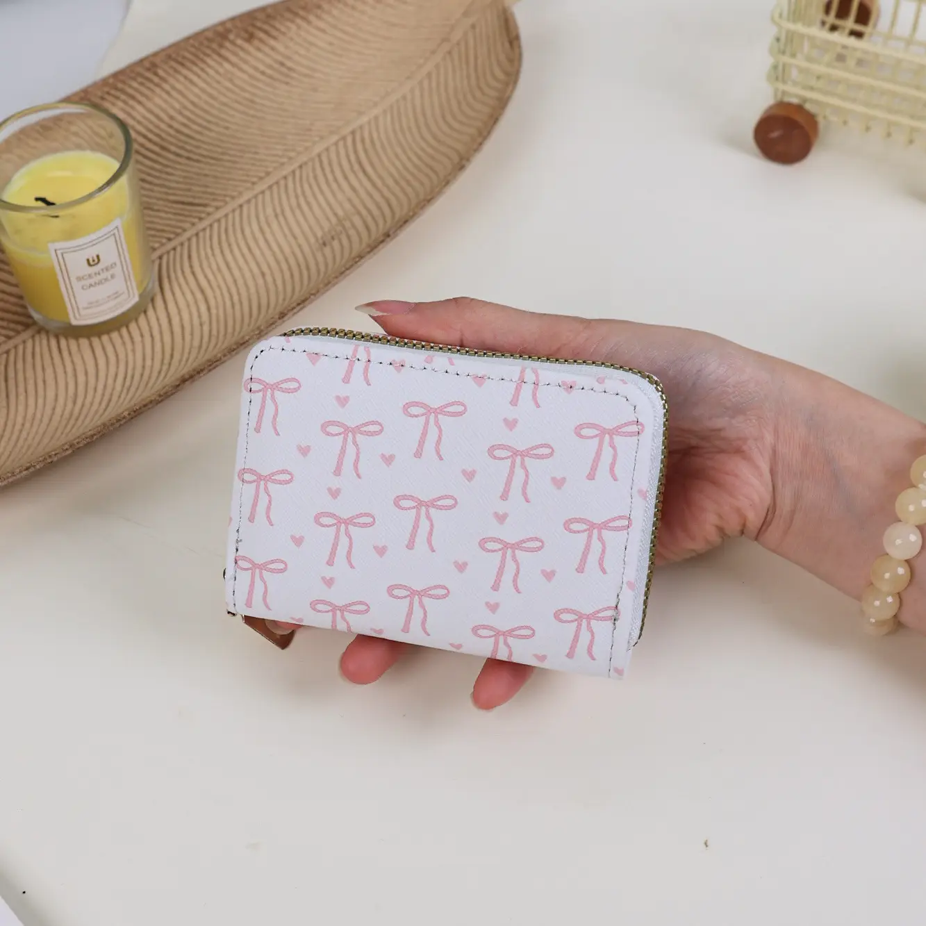 Cross-Border Mini Card Holder with Bow Design