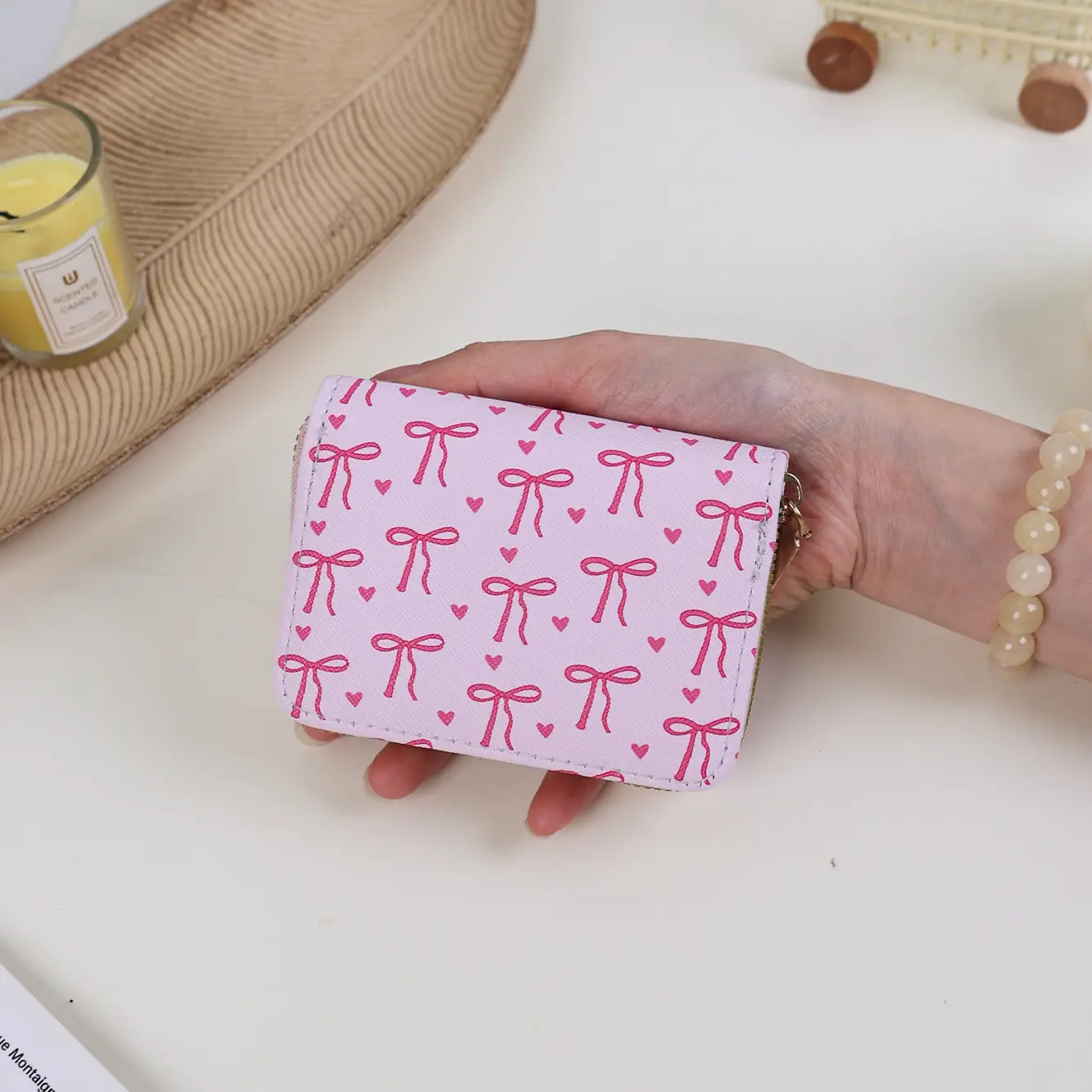 Cross-Border Mini Card Holder with Bow Design