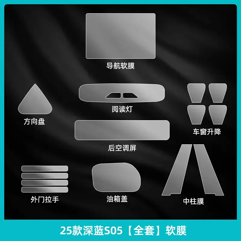 Dark Blue S05 TPU Interior Film for Car Dashboard