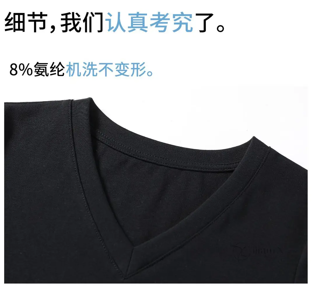 Black V-Neck Short-Sleeved T-Shirt for Women, Summer Slim-Fit Right-Shoulder Base Shirt, Inner Top, 2025 New Style — feature 15