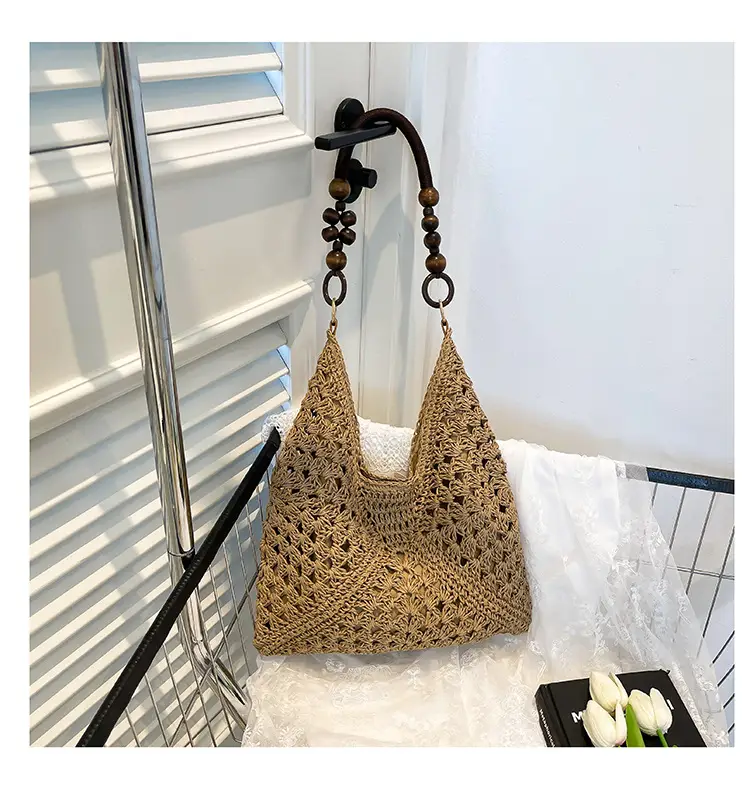 Women Straw Bag New Seaside Cut Out Shoulder Tote — feature 22