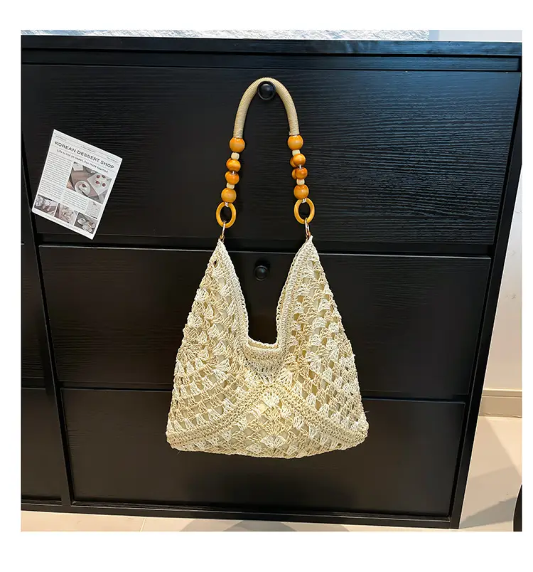 Women Straw Bag New Seaside Cut Out Shoulder Tote — feature 23