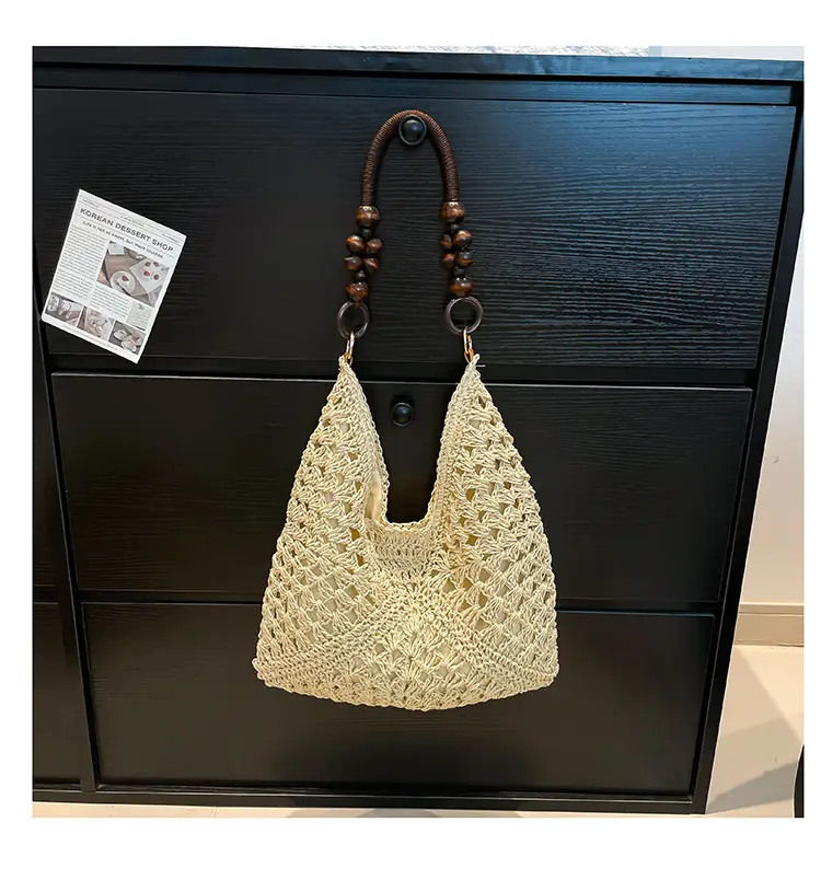 Women Straw Bag New Seaside Cut Out Shoulder Tote — feature 25