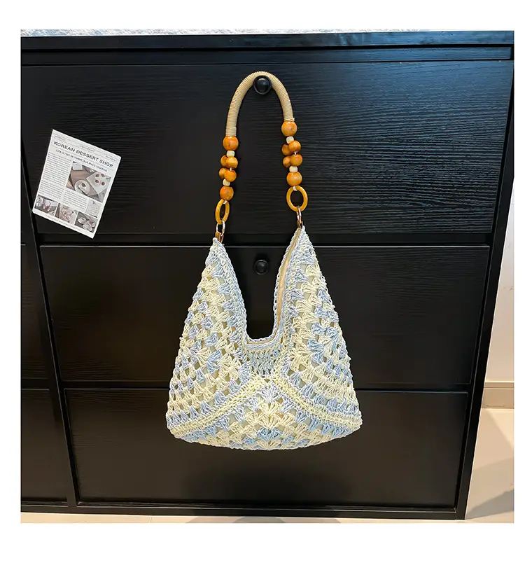 Women Straw Bag New Seaside Cut Out Shoulder Tote — feature 32