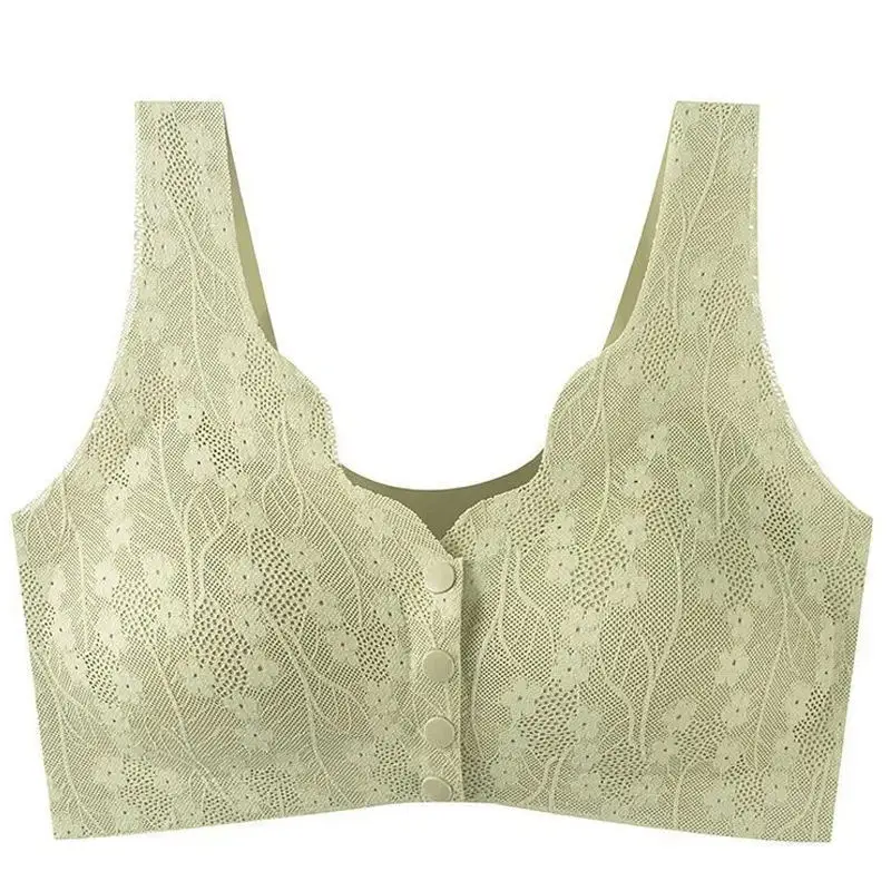 Popular Foreign Trade Cross-Border Front-Button Bra for Middle-Aged and Elderly Mothers, Thin, Breathable, Large Size Push-Up Anti-Sagging Bra