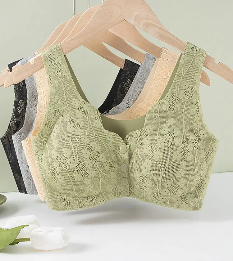 Popular Foreign Trade Cross-Border Front-Button Bra for Middle-Aged and Elderly Mothers, Thin, Breathable, Large Size Push-Up Anti-Sagging Bra — feature 18