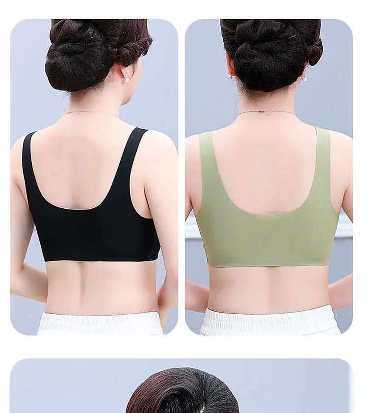 Popular Foreign Trade Cross-Border Front-Button Bra for Middle-Aged and Elderly Mothers, Thin, Breathable, Large Size Push-Up Anti-Sagging Bra — feature 29