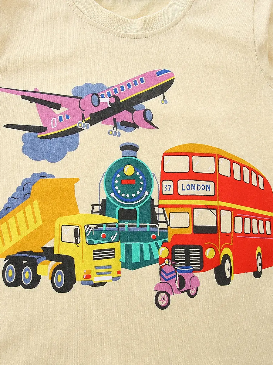 Children Long Sleeve T-Shirt Cartoon Car Print 25 Autumn - Image 5