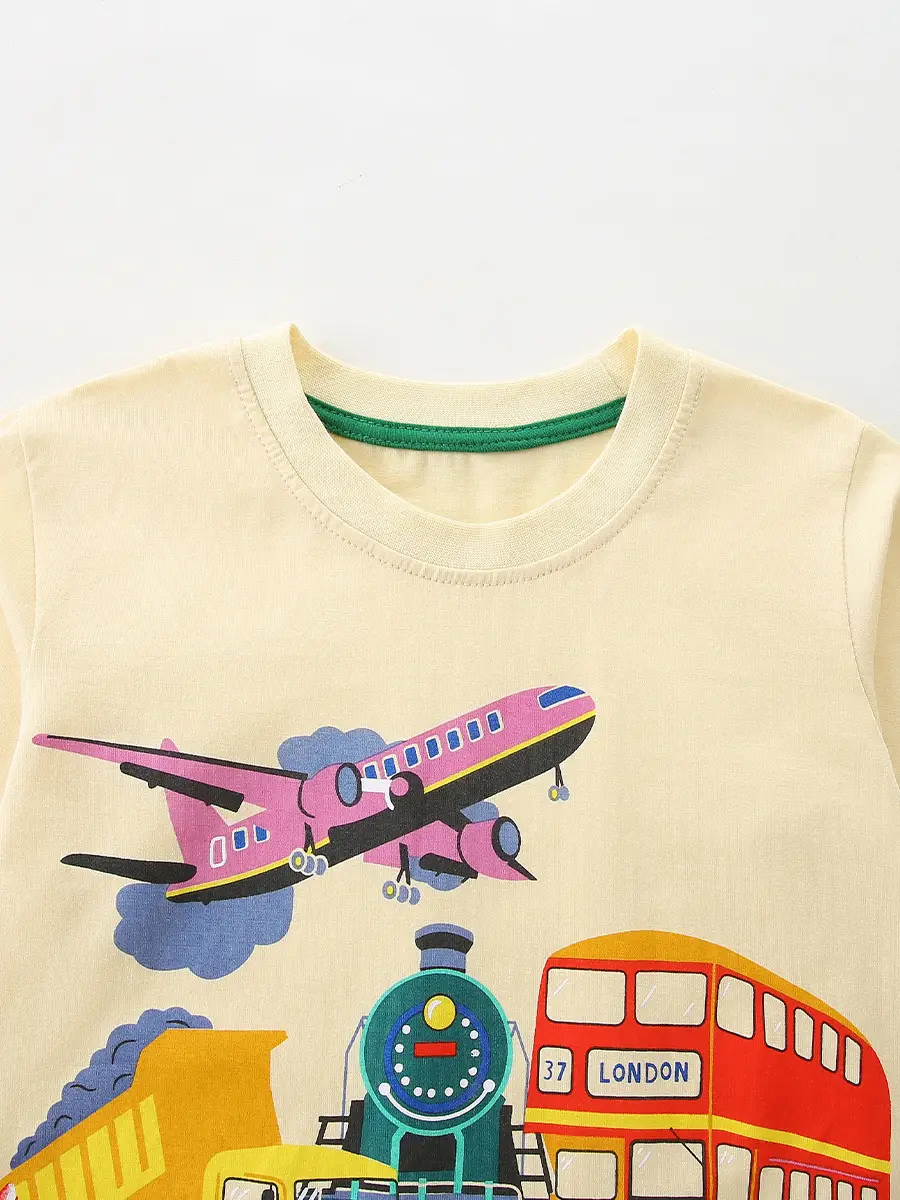 Children Long Sleeve T-Shirt Cartoon Car Print 25 Autumn - Image 6
