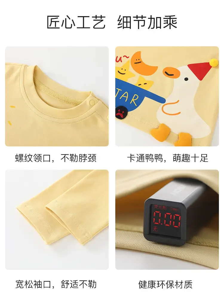 Duuduu Long Sleeve Baby Top Yellow Star Print - Image 5