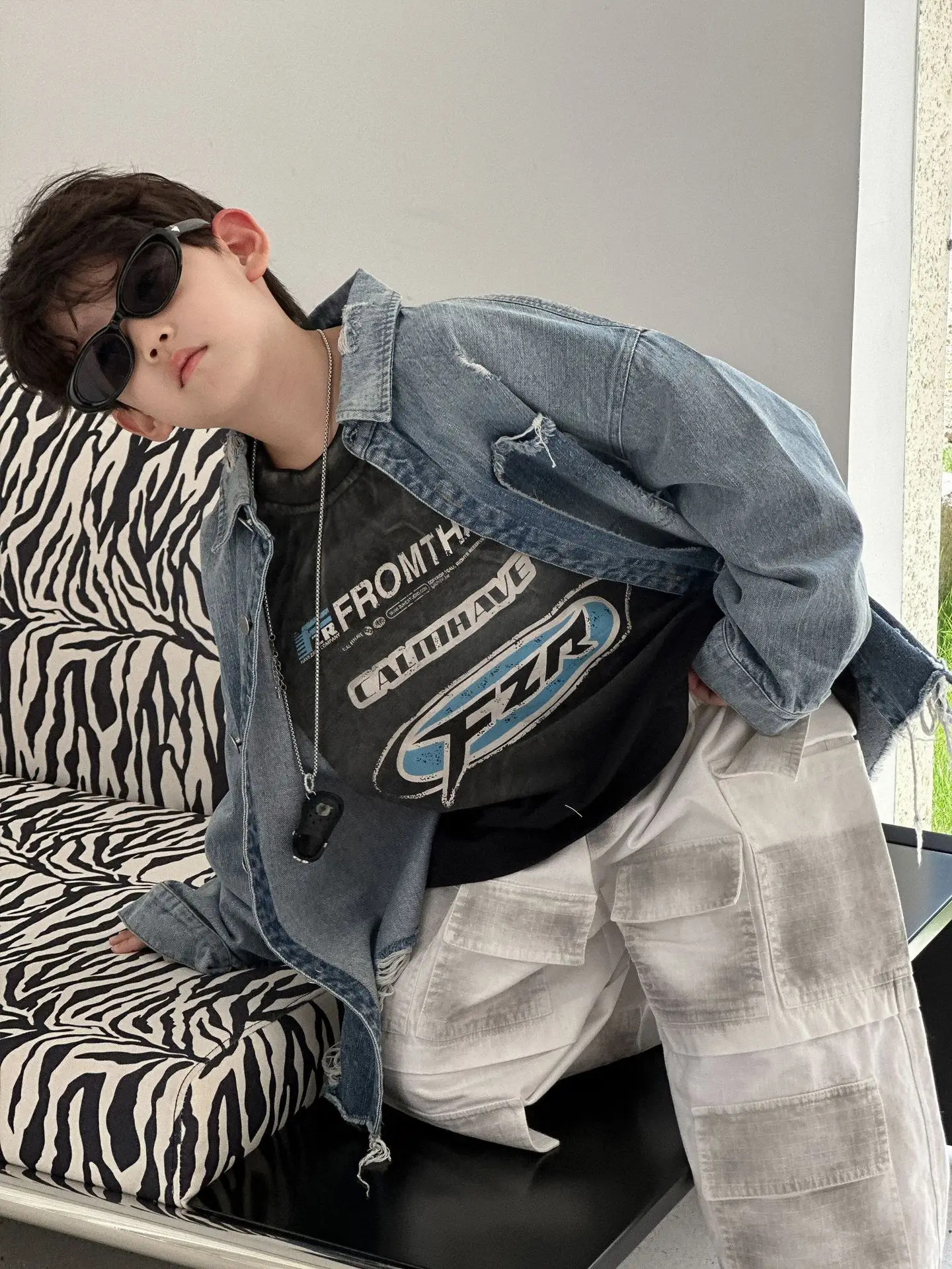 Boys Sweatshirt Black Cotton Loose Long Sleeve Autumn 2025 - Image 5