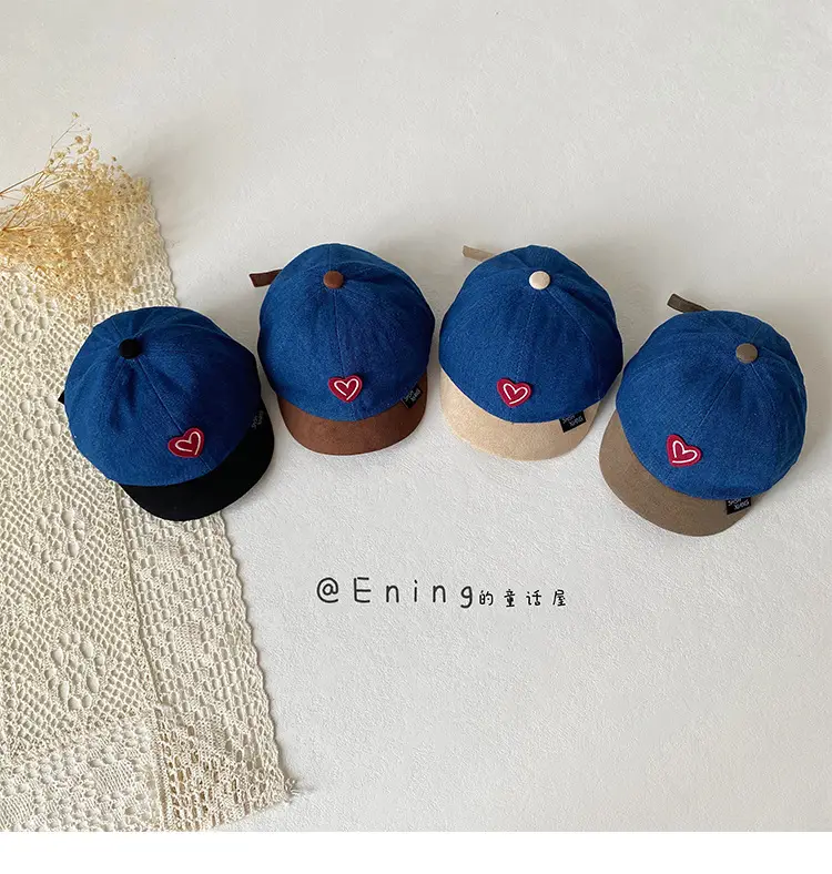 Blue Heart Cap for Kids Small Size Beige Cap — feature 12