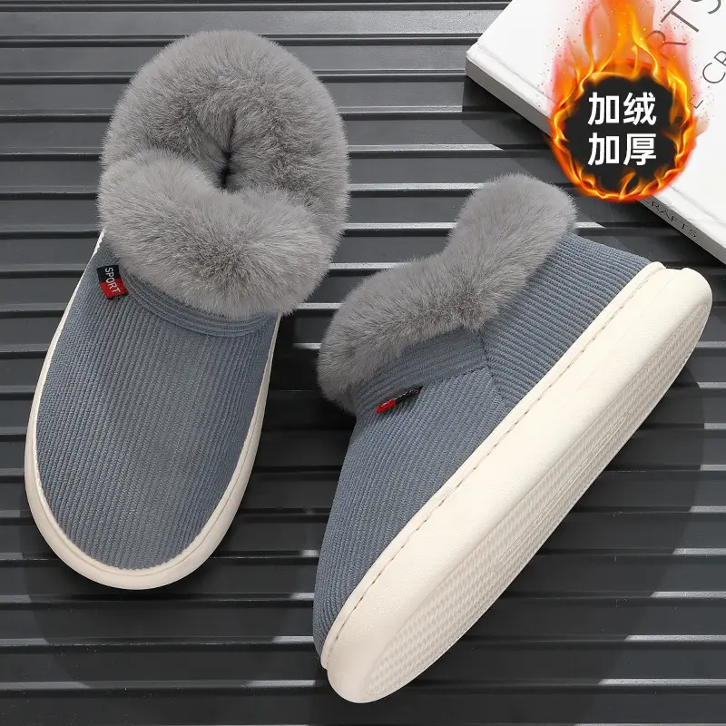 High-Top Plush Cotton Slippers for Men, Winter Closed-Back Outdoor Wear, 2024 New Indoor Furniture Warm Cotton Shoes for Women - Image 7