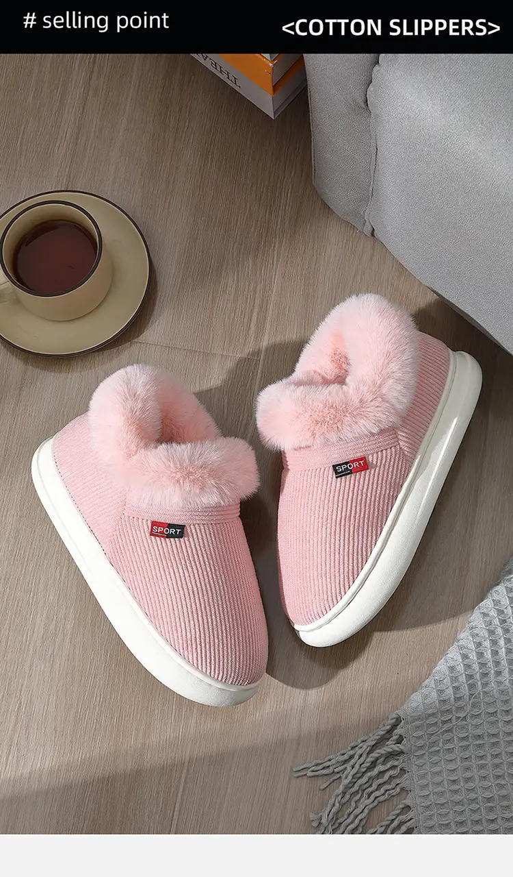 High-Top Plush Cotton Slippers for Men, Winter Closed-Back Outdoor Wear, 2024 New Indoor Furniture Warm Cotton Shoes for Women — feature 11
