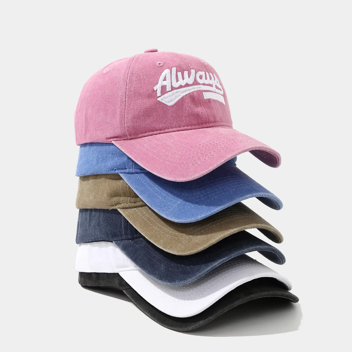 Pink Vintage Embroidered Baseball Cap for Men Women - Image 8
