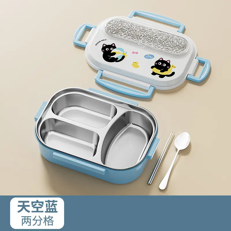 Lunch Box 316 Stainless Steel Three-Compartment Lunch Box for Primary School Students, High-Looking Lunch Box for Girls, Kidsren's Compartmentalized Insulated Lunch Box - Image 4