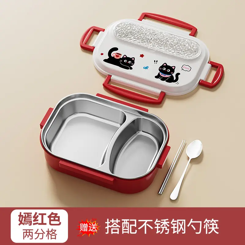 Lunch Box 316 Stainless Steel Three-Compartment Lunch Box for Primary School Students, High-Looking Lunch Box for Girls, Kidsren's Compartmentalized Insulated Lunch Box - Image 5
